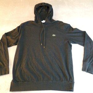 Lacoste Hoodie WOMENS Size US XL Gray Regular Fit Lightweight Pullover